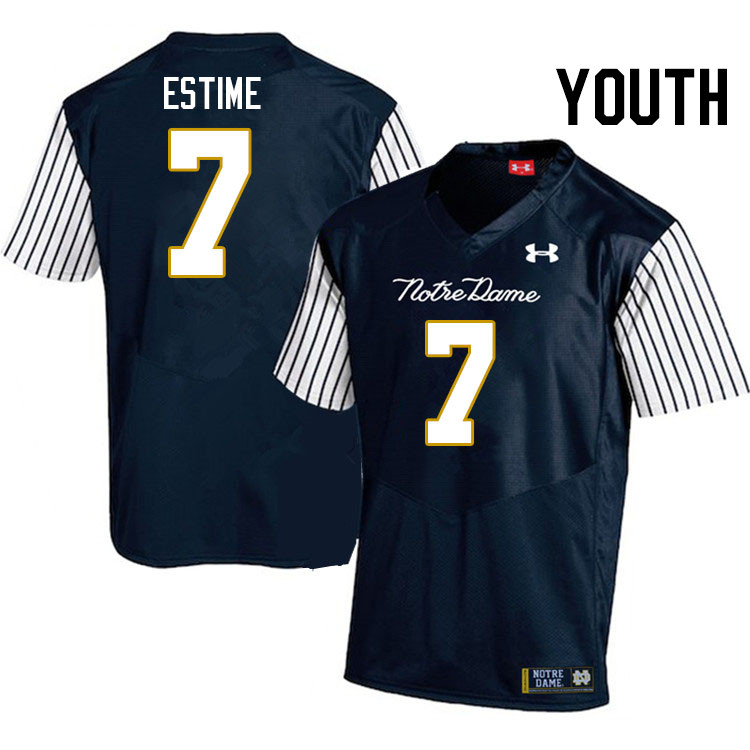 Youth #7 Audric Estime Notre Dame Fighting Irish College Football Jerseys Stitched-Alternate